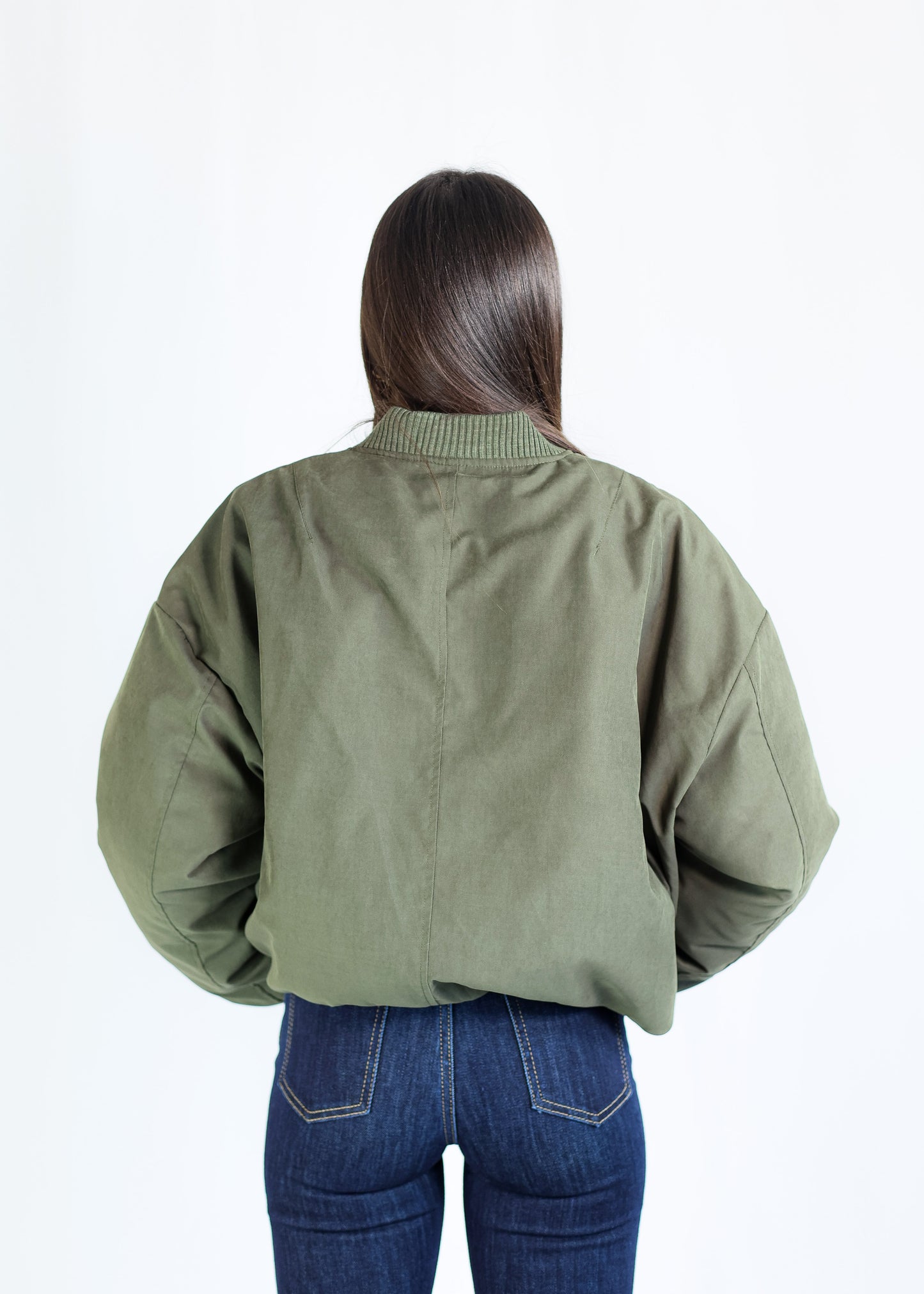 BOMBER SUEDE — VERDE MILITARE