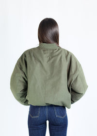 BOMBER SUEDE — VERDE MILITARE