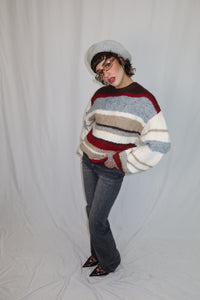 MAGLIONE “STRIPE” MARRONE