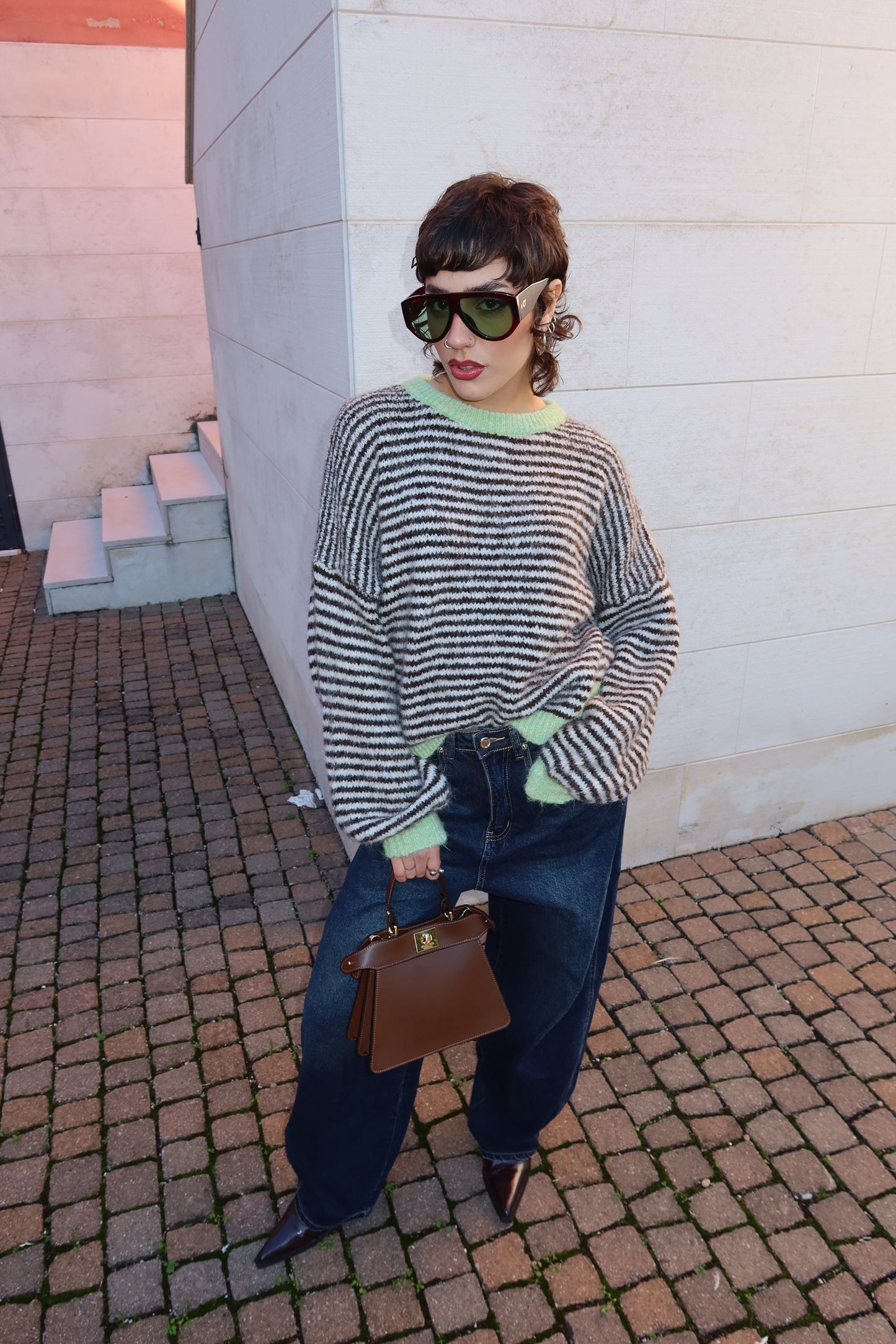 MAGLIONE OVERSIZE A RIGHE