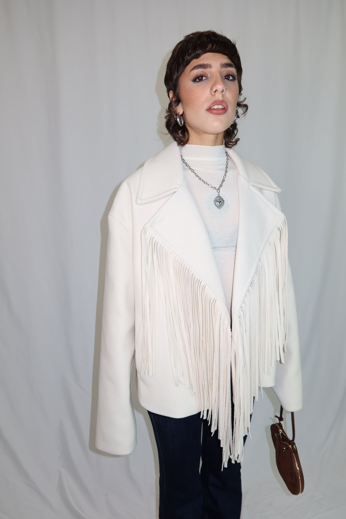 GIACCA FRANGE “IVORY WEST”