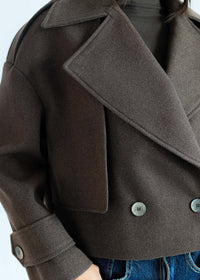 MILANO CROPPED COAT - BROWN
