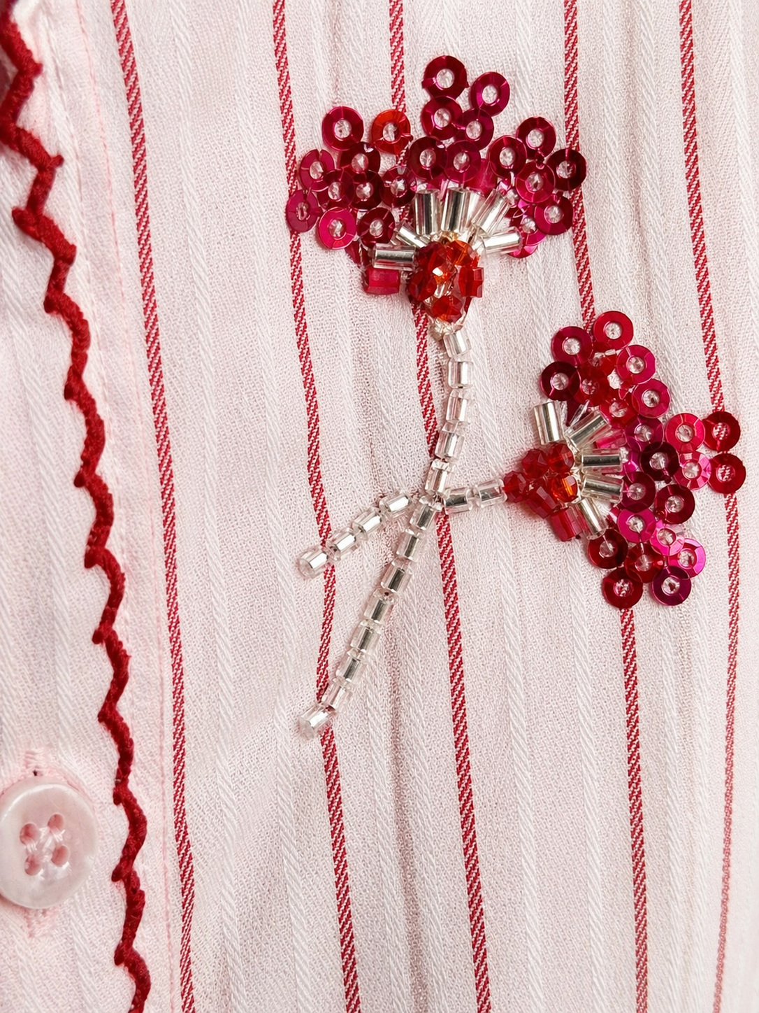 Camicia “Rosalie” Ricamata a Righe Crystal 71557
